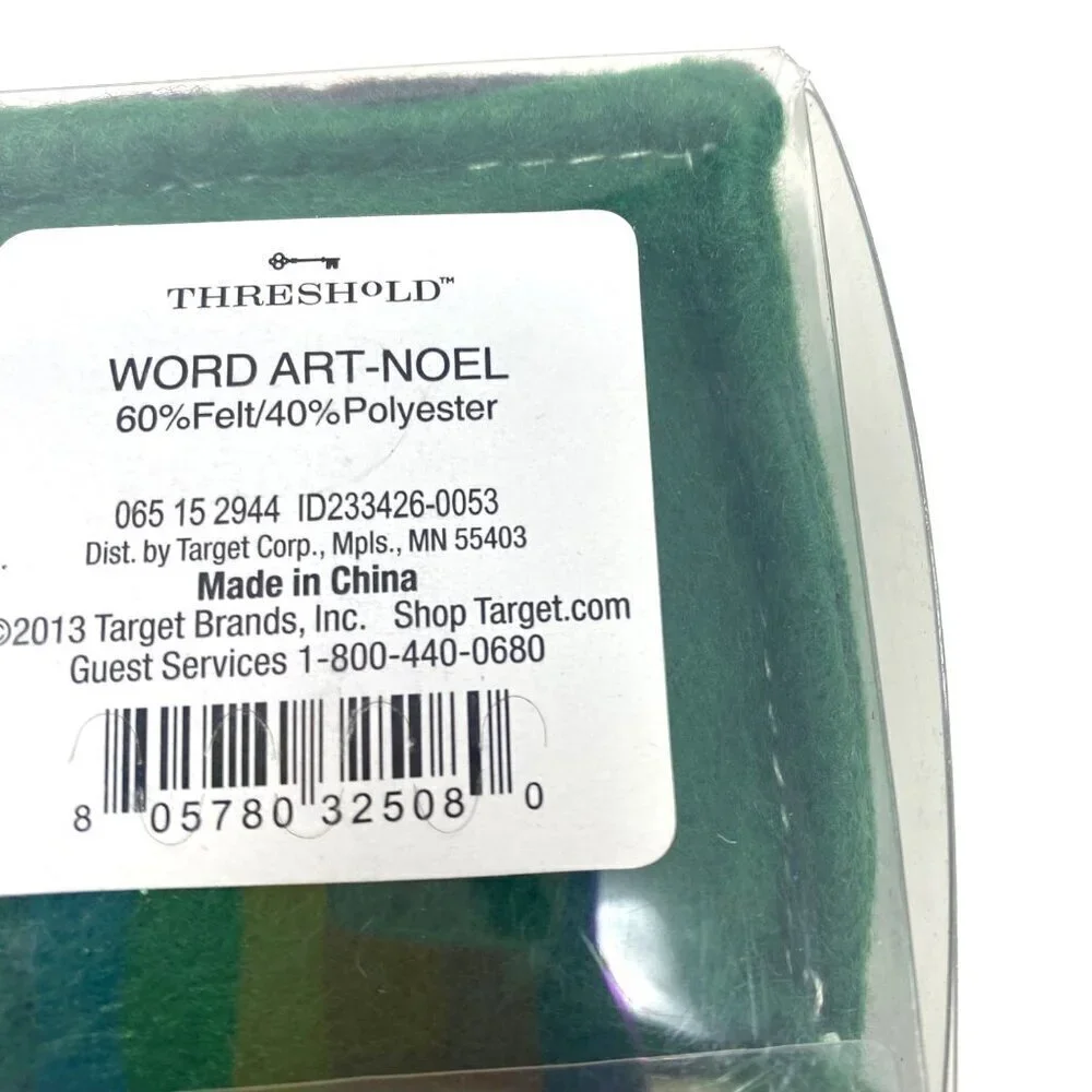 Target Threshold Word Art NOEL Blocks Quilt Plush Decor Country Holiday